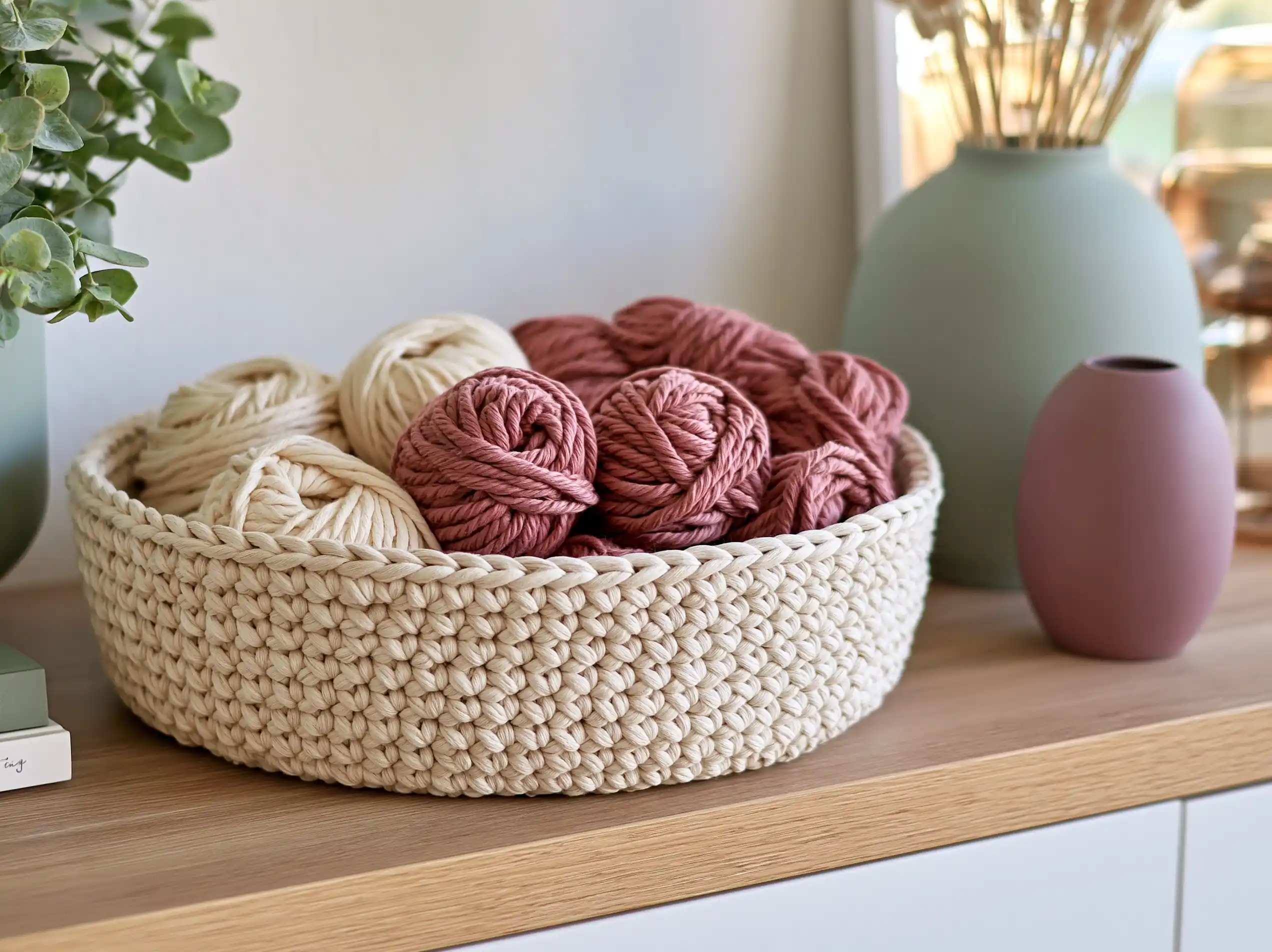 Paniers au crochet pour un rangement décoratif