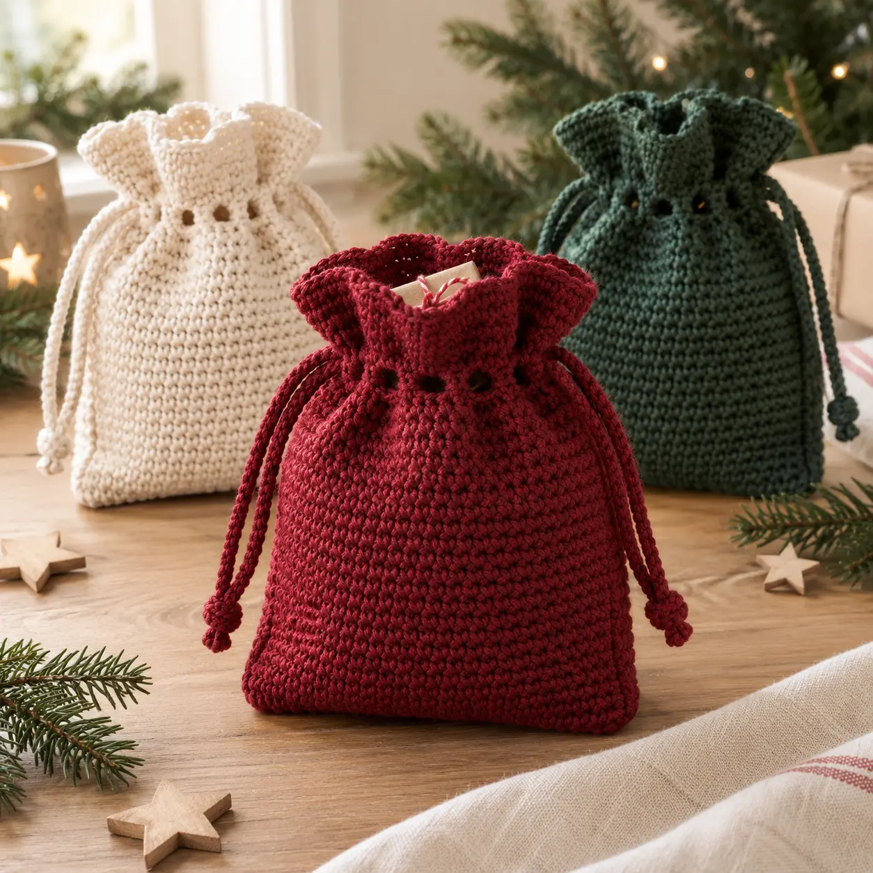 Pochon cadeau au crochet