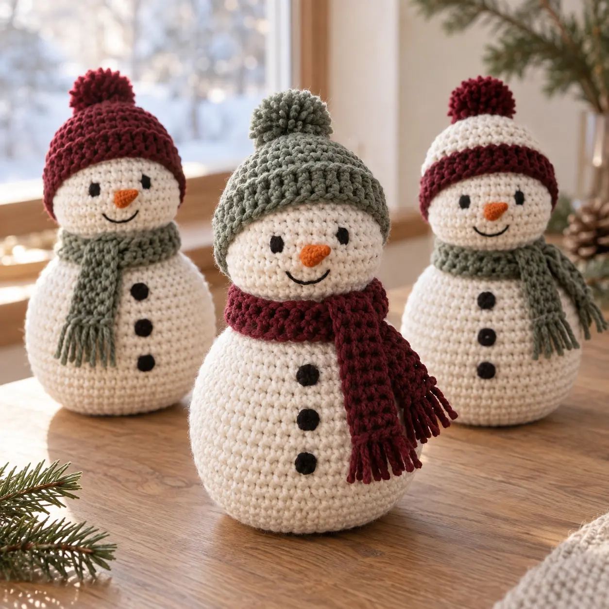 Bonhomme de neige au crochet
