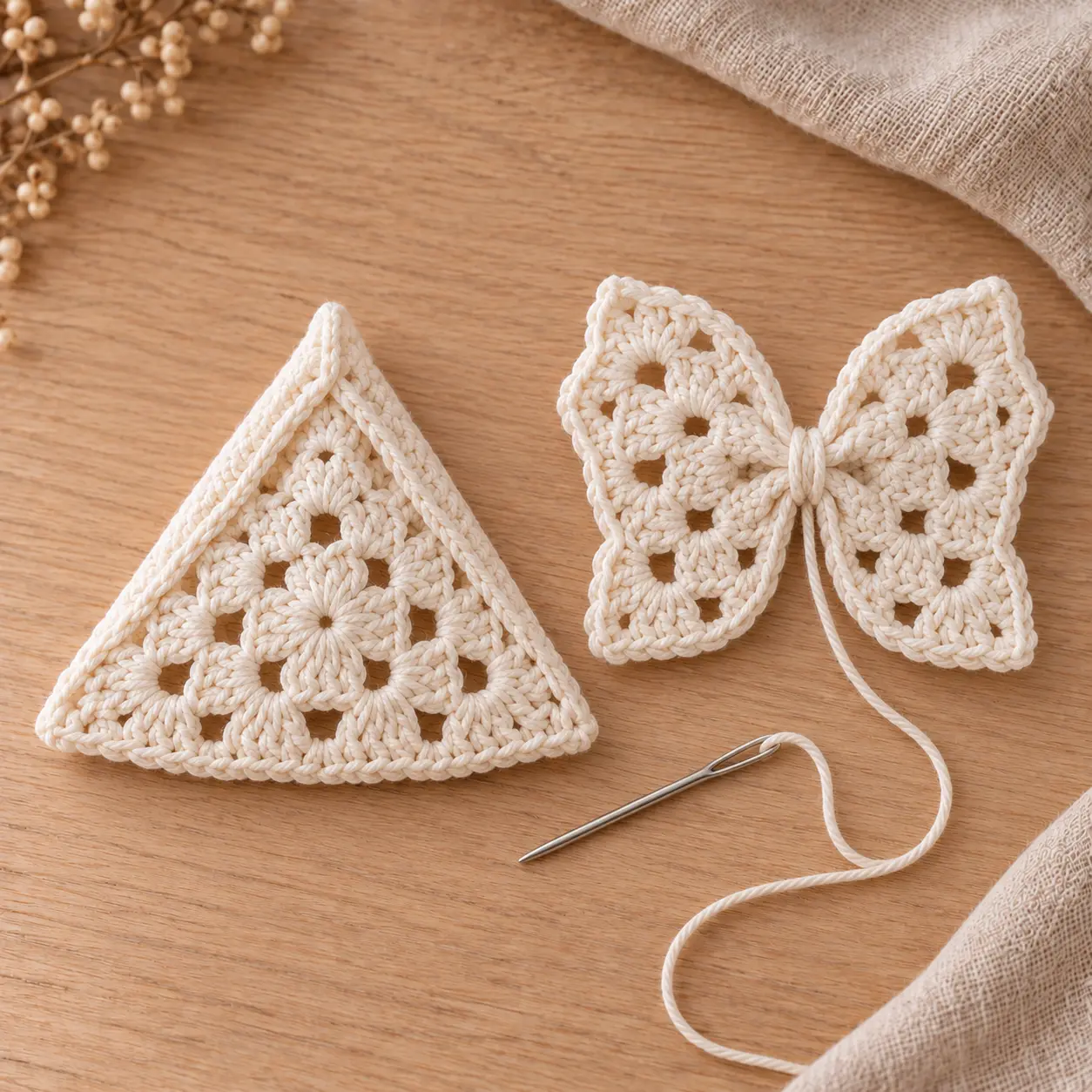 robe plissée carré granny et ailes froncées pour un ange au crochet