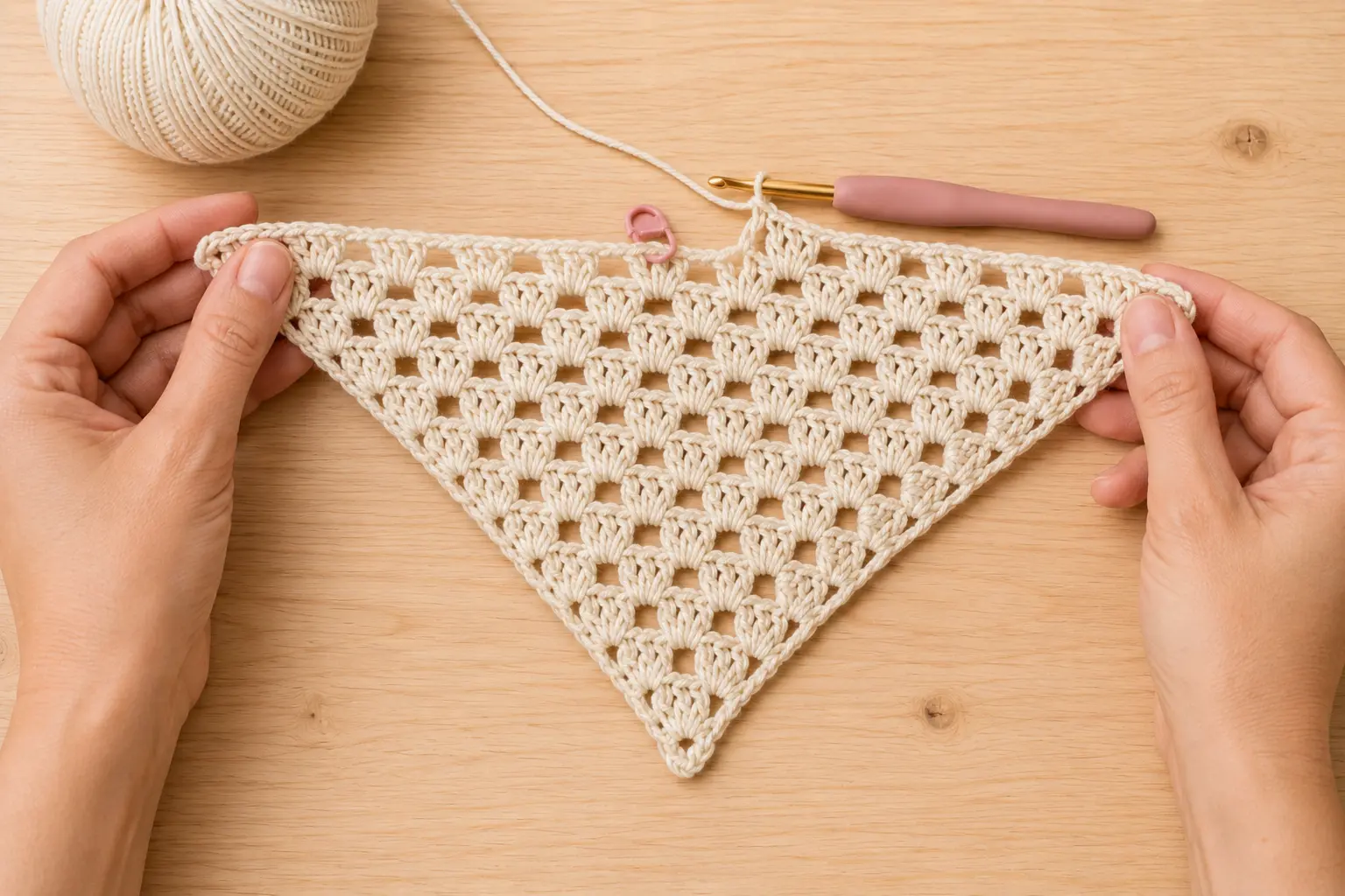 motif Granny au crochet Bandana étape par étape
