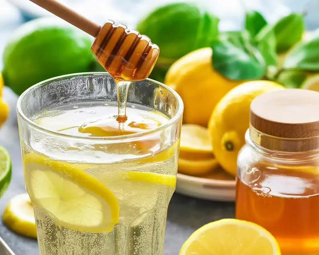 Refreshing Brazilian Mounjaro drink with apple cider vinegar, lemon, and ginger.