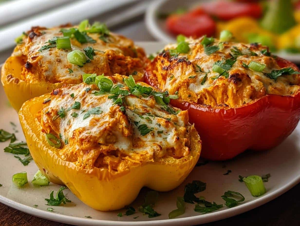 Amazing Buffalo Chicken Stuffed Peppers 3 Ways - Buffalo Chicken Stuffed Peppers - filling ingredients