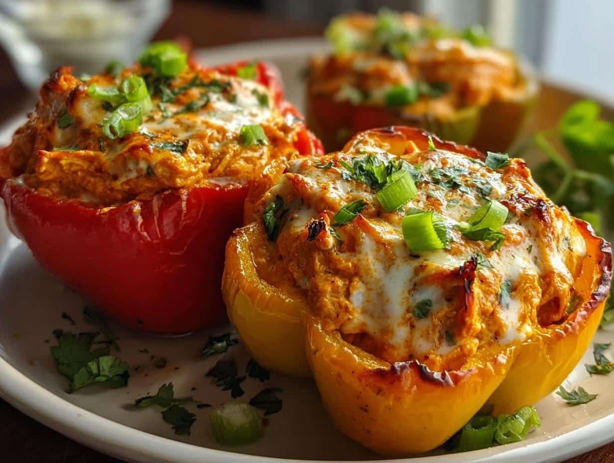 Buffalo Chicken Stuffed Peppers