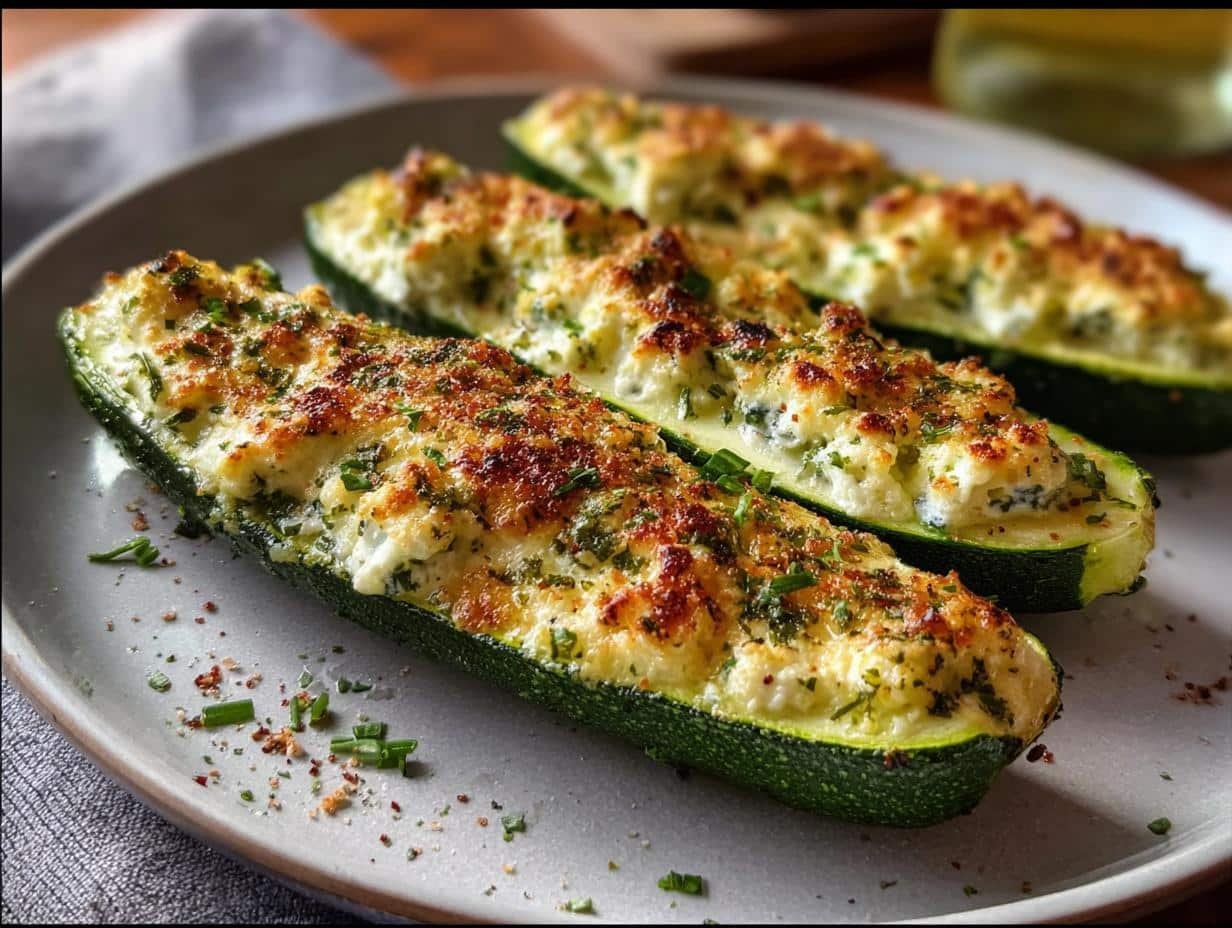 Cheese Stuffed Zucchini