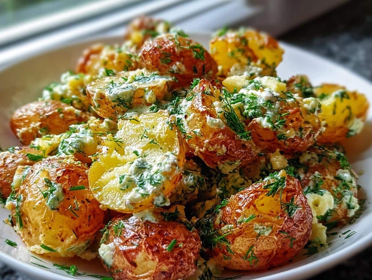 Crispy Smashed Potato Salad