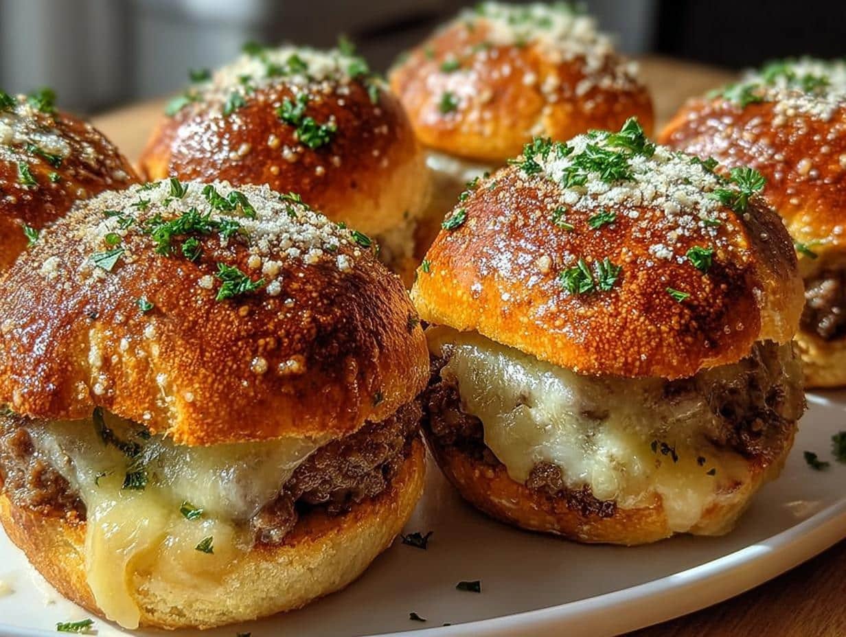Garlic Parmesan Cheeseburger Bombs: 12 Amazing Bites - Garlic Parmesan Cheeseburger Bombs - additional detail