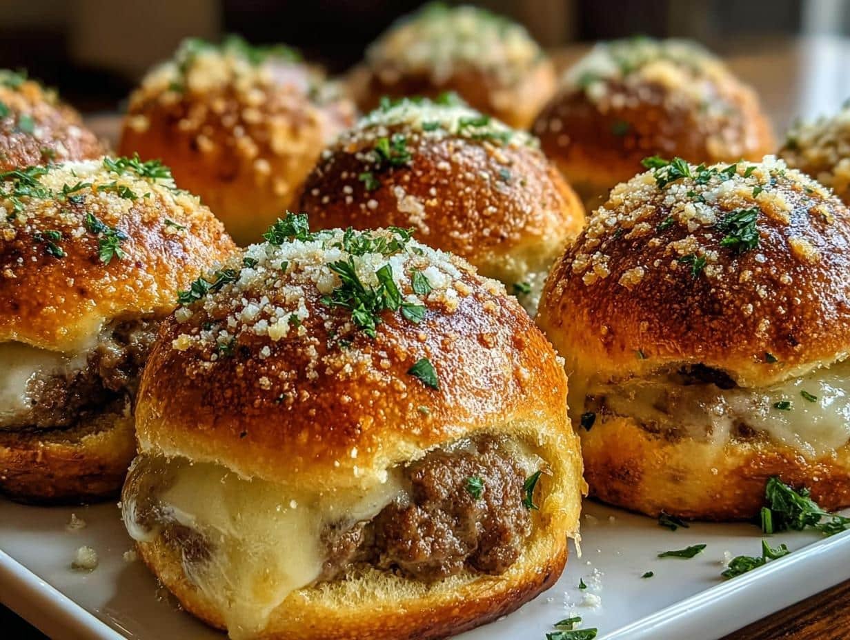 Garlic Parmesan Cheeseburger Bombs: 12 Amazing Bites - Garlic Parmesan Cheeseburger Bombs - additional detail