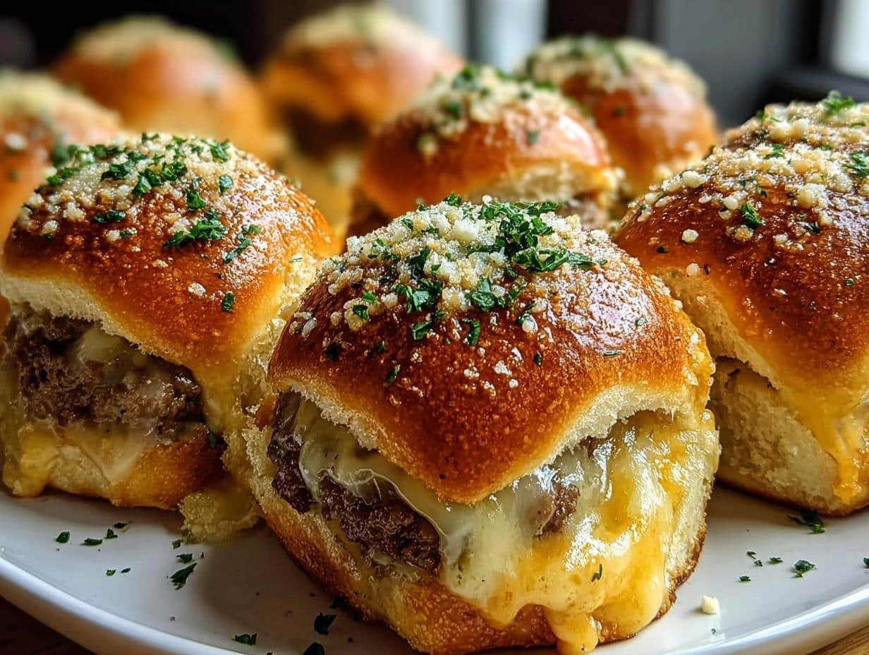 Garlic Parmesan Cheeseburger Bombs