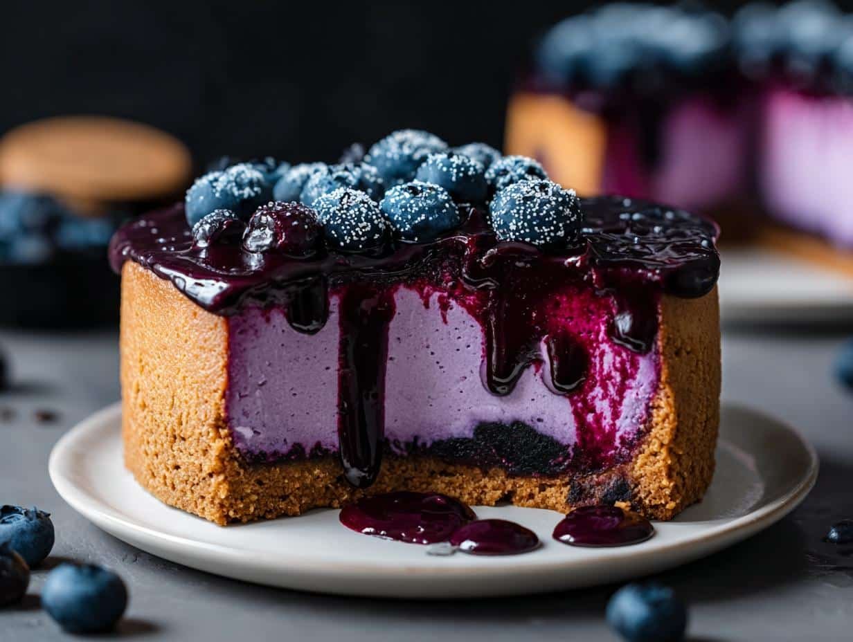 Blueberry Cheesecake: Stunningly Easy Recipe - Blueberry Cheesecake - additional detail