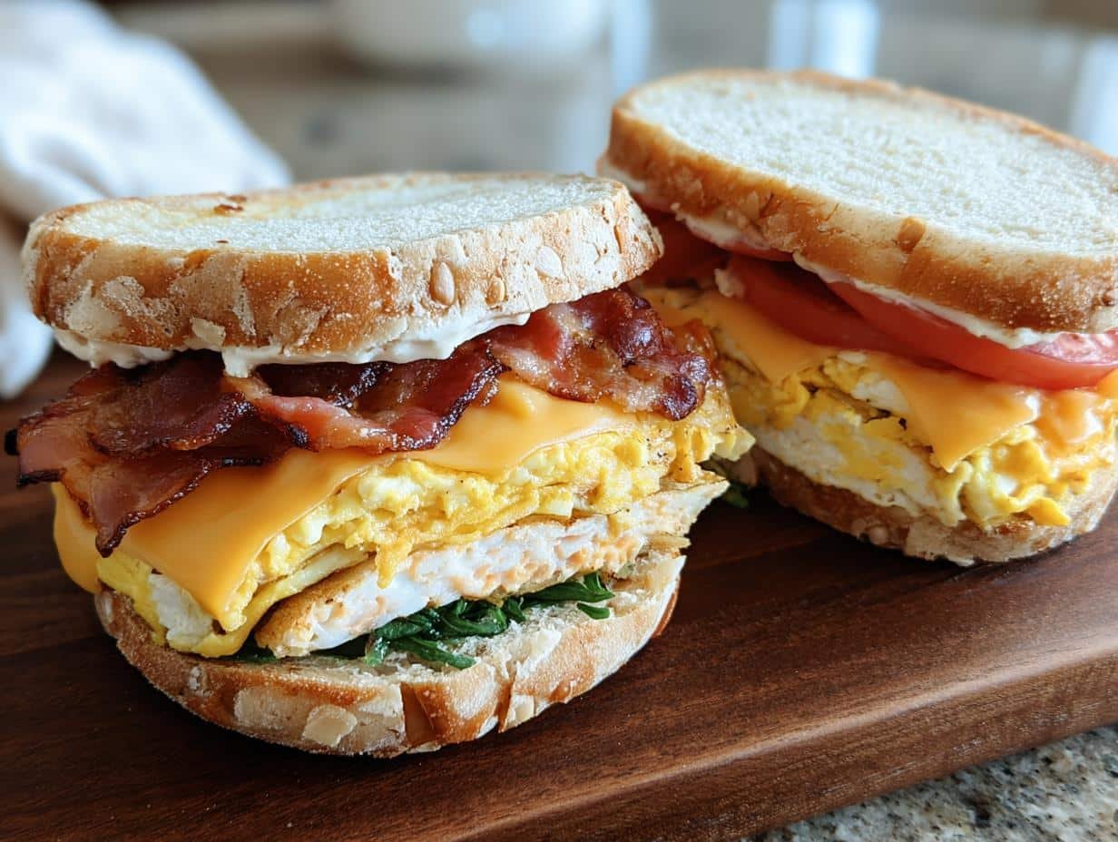 Quick Breakfast Sandwich Perfection - Breakfast Sandwich - ingredients laid out