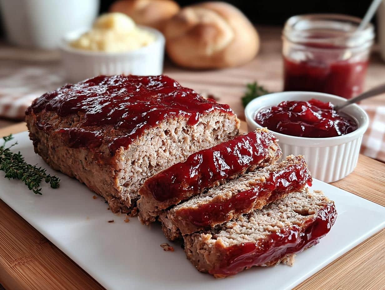 Cranberry Glazed Turkey Meatloaf