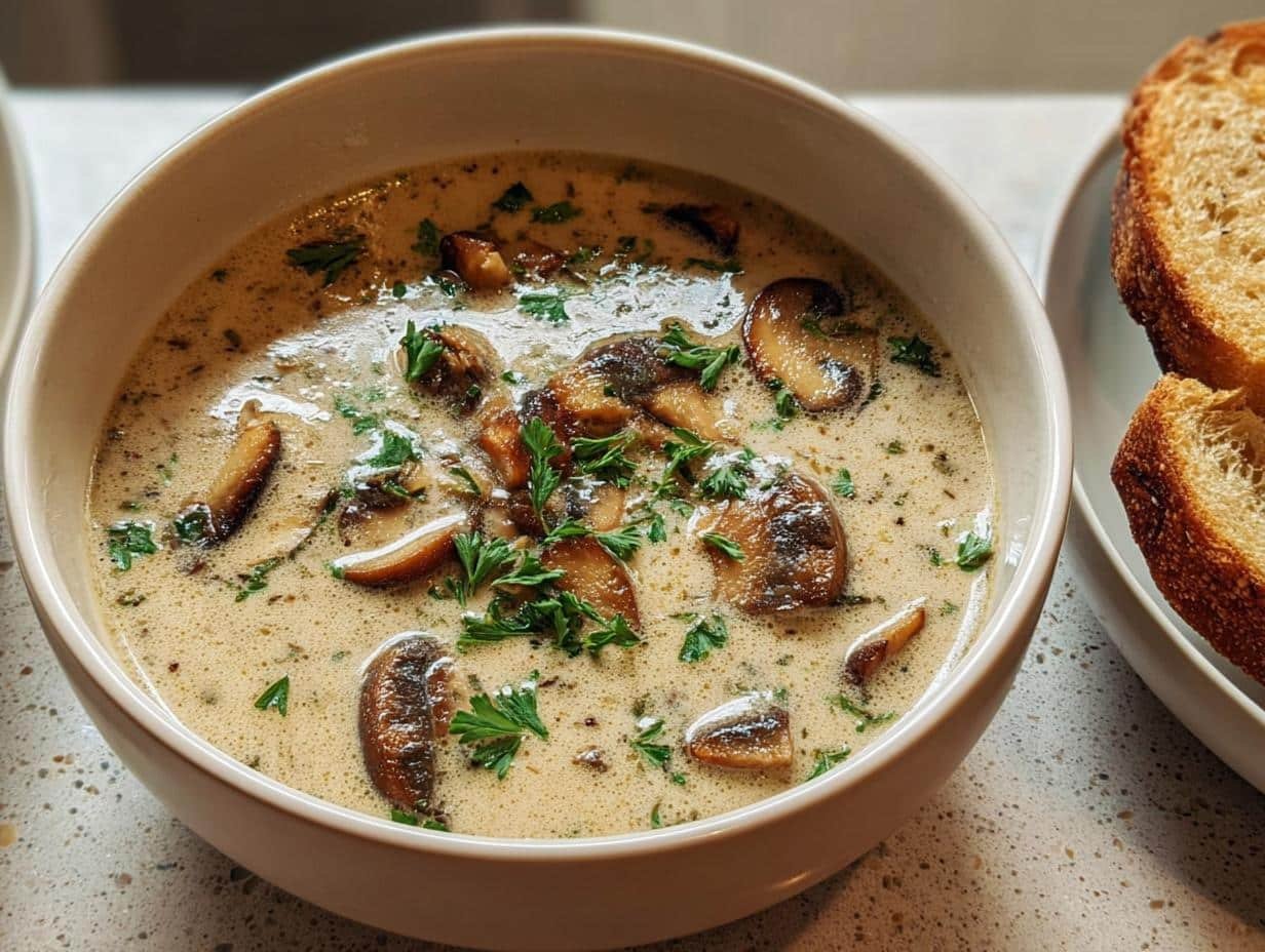 Creamy Mushroom Garlic Soup