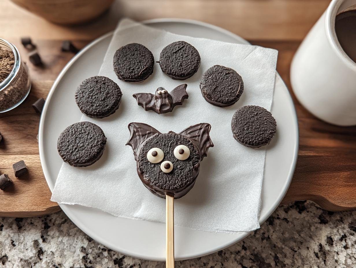 Halloween Bat Oreo Pops: 24 Spooky Treats - Halloween Bat Oreo Pops - additional detail