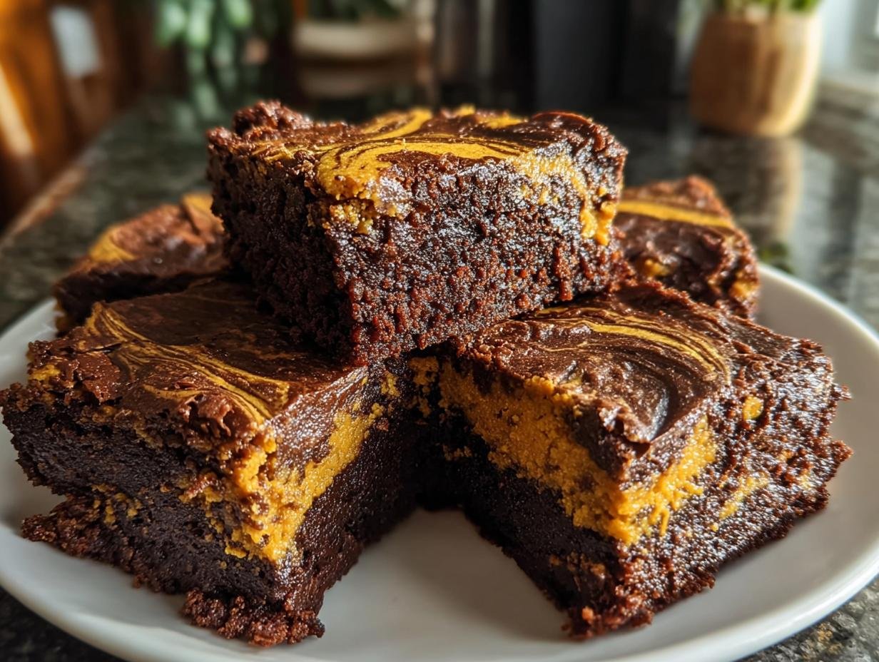 Halloween Vegan Pumpkin Brownies