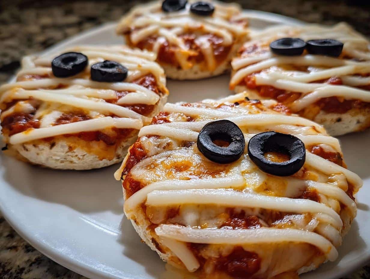 Mummy Mini Pizzas: 6 Spooky Treats - Mummy Mini Pizzas - additional detail