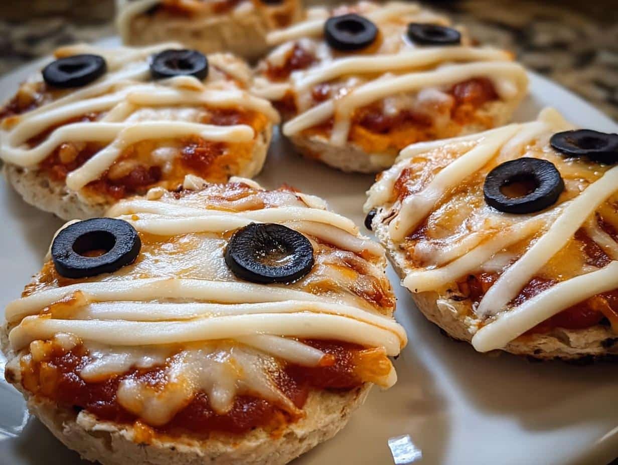 Mummy Mini Pizzas: 6 Spooky Treats - Mummy Mini Pizzas - additional detail