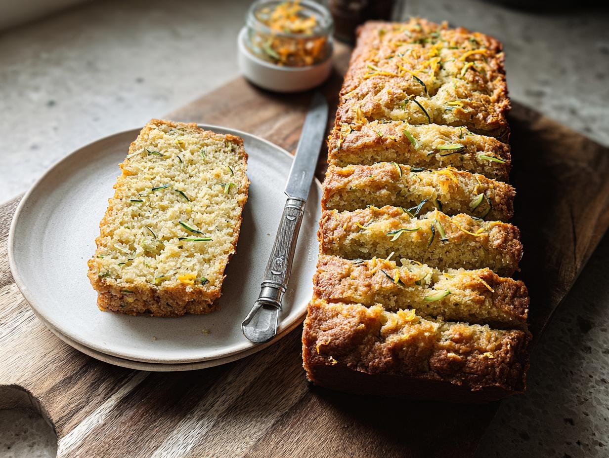 Orange Zucchini Bread: Easy Moist Citrus Loaf - Close-up of orange zucchini bread batter being poured into a loaf pan