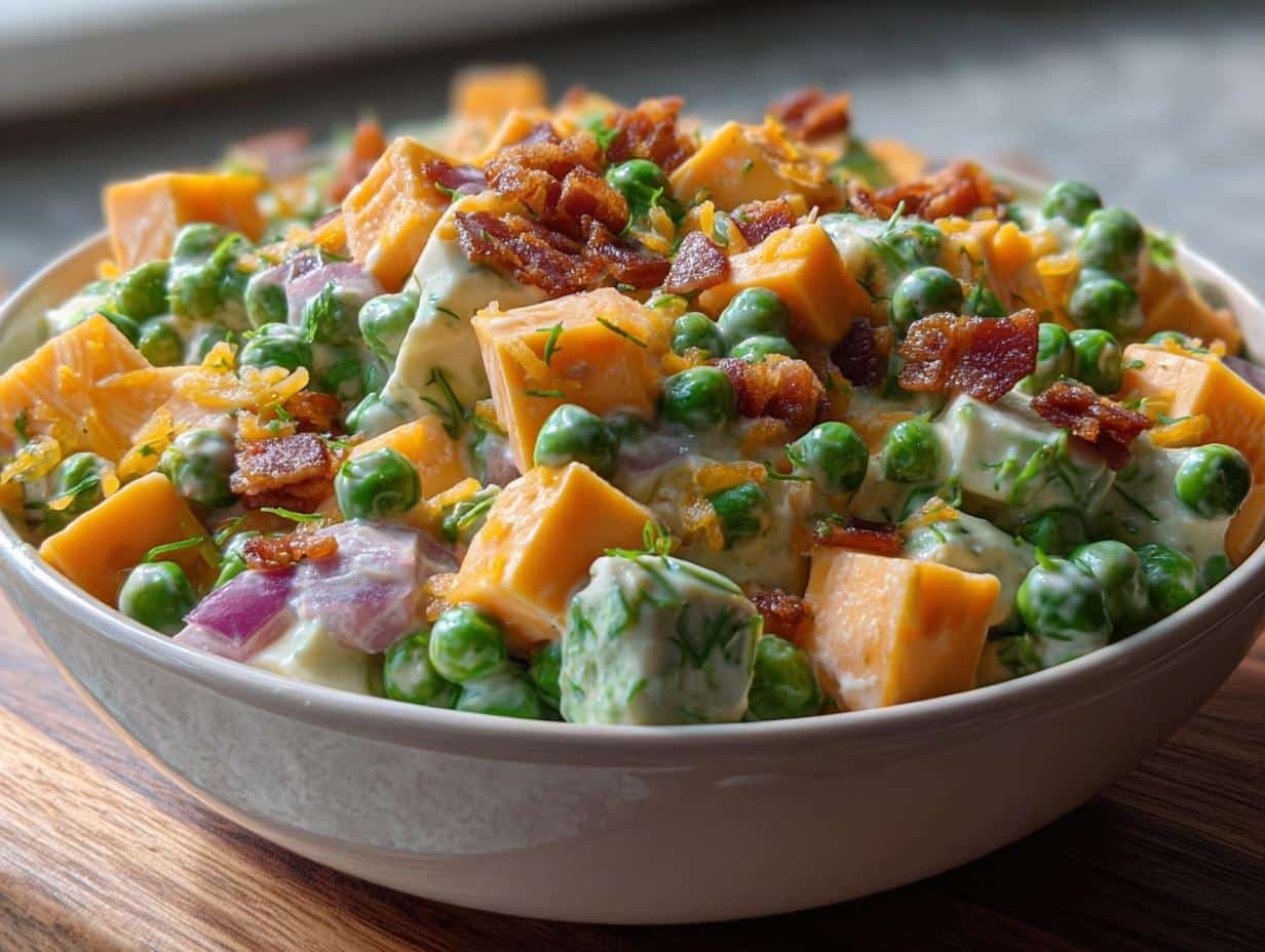 Pea Salad Cheddar Cubes