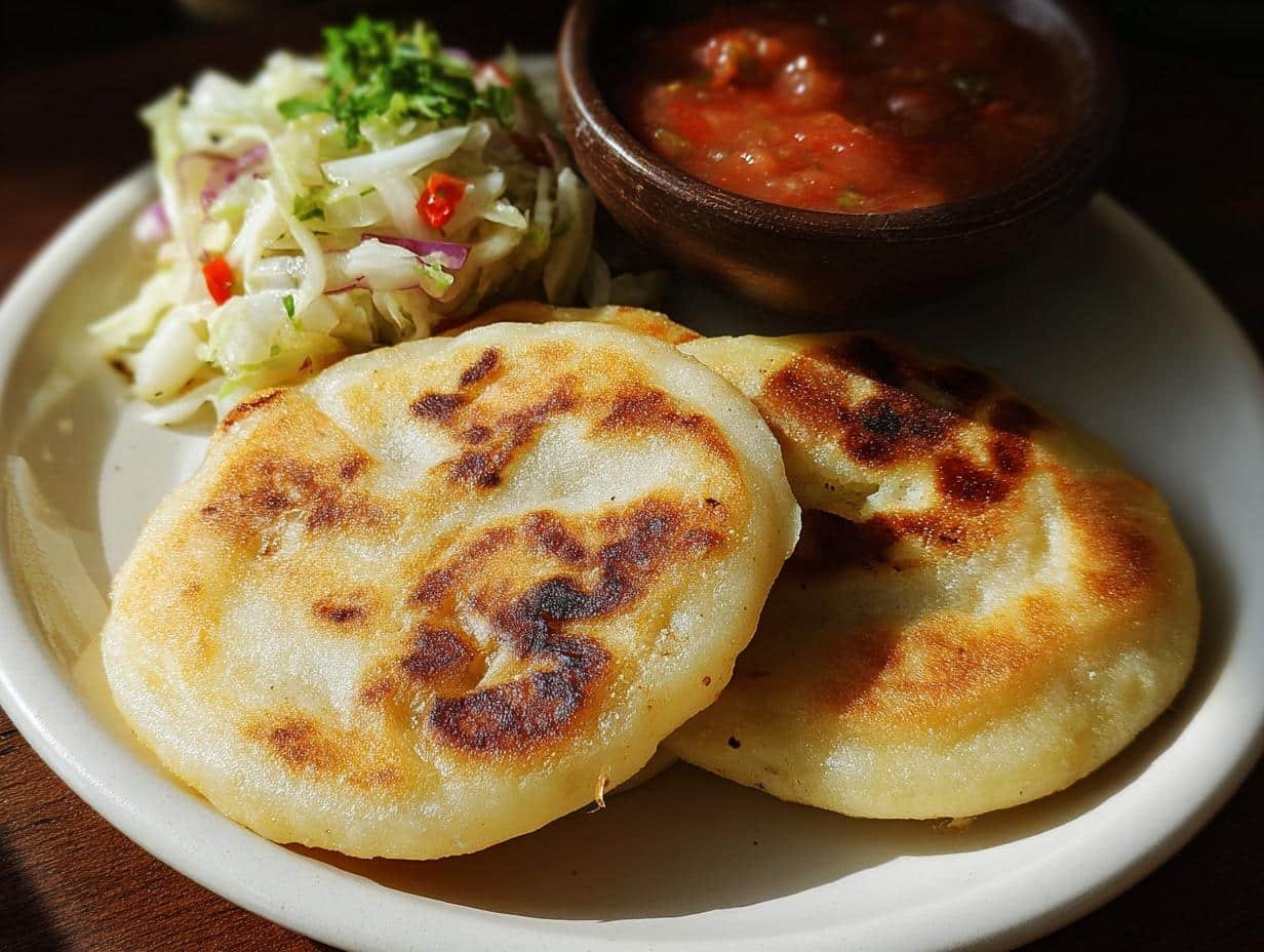Pupusas Curtido Salsa Roja - Pupusas Curtido Salsa Roja - additional detail