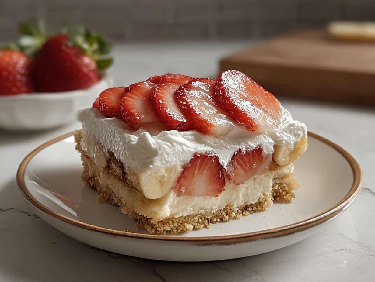 Strawberry Banana Graham Pudding