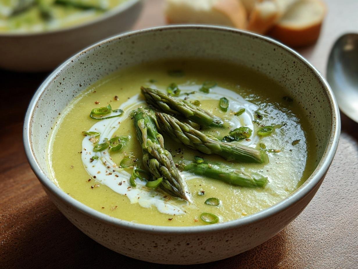 Amazing Asparagus Soup in Under an Hour - Asparagus Soup - vibrant green color