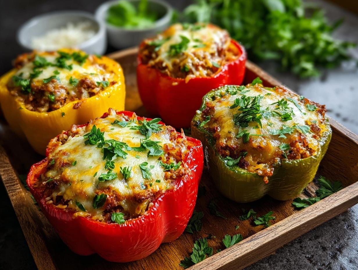 Beef Rice Stuffed Peppers