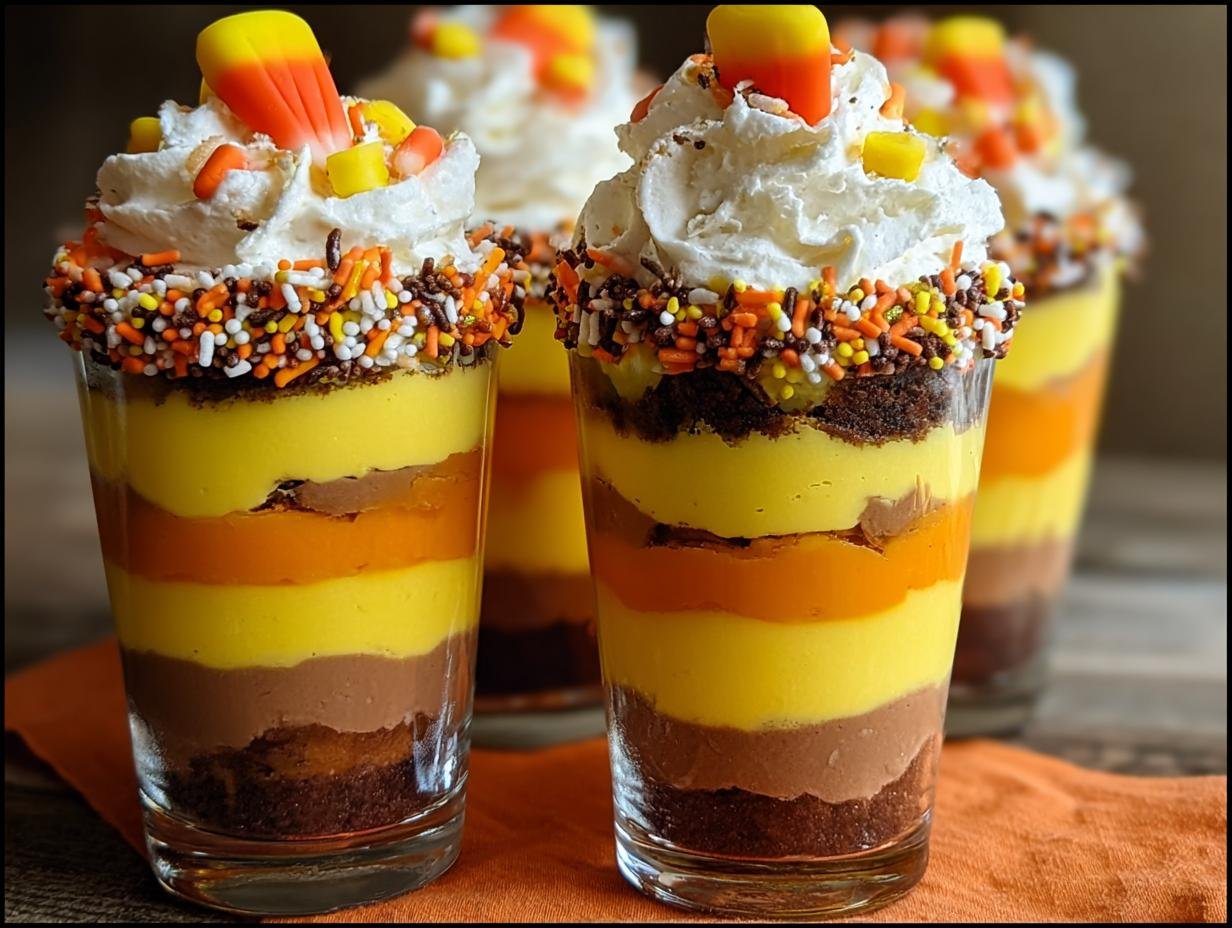 Candy Corn Parfaits: 6 Easy Halloween Magic - Candy Corn Parfaits - additional detail
