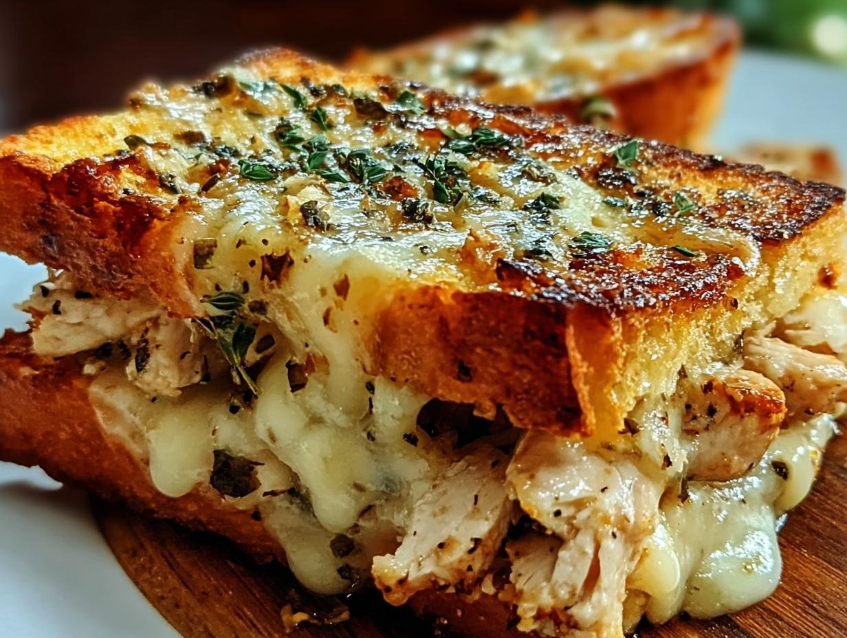 Cheesy Chicken Garlic Bread