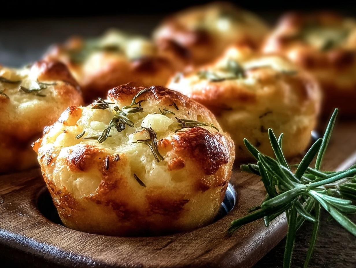 Garlic Rosemary Focaccia Muffins: 1 Savory Bake 1 Garlic Rosemary Focaccia Muffins: 1 Savory Bake - Garlic Rosemary Focaccia Muffins - additional detail