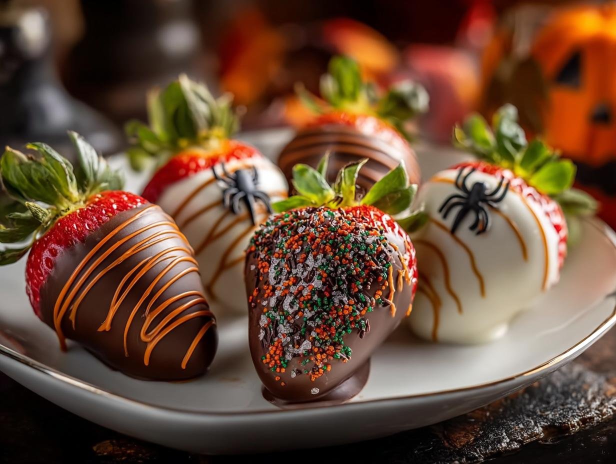 Halloween Chocolate Dipped Strawberries: Deliciously Spooky Fun - Halloween Chocolate Dipped Strawberries - additional detail