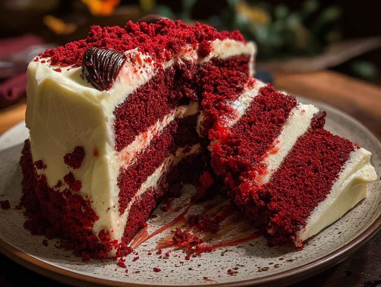 Spooky Halloween Red Velvet Cake Delight - Halloween Red Velvet Cake - additional detail