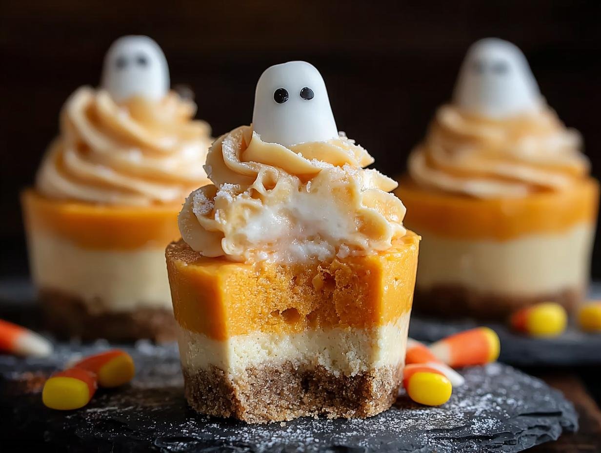 Mini Halloween Candy Corn: Amazing Cheesecakes - Mini Halloween Candy Corn - additional detail