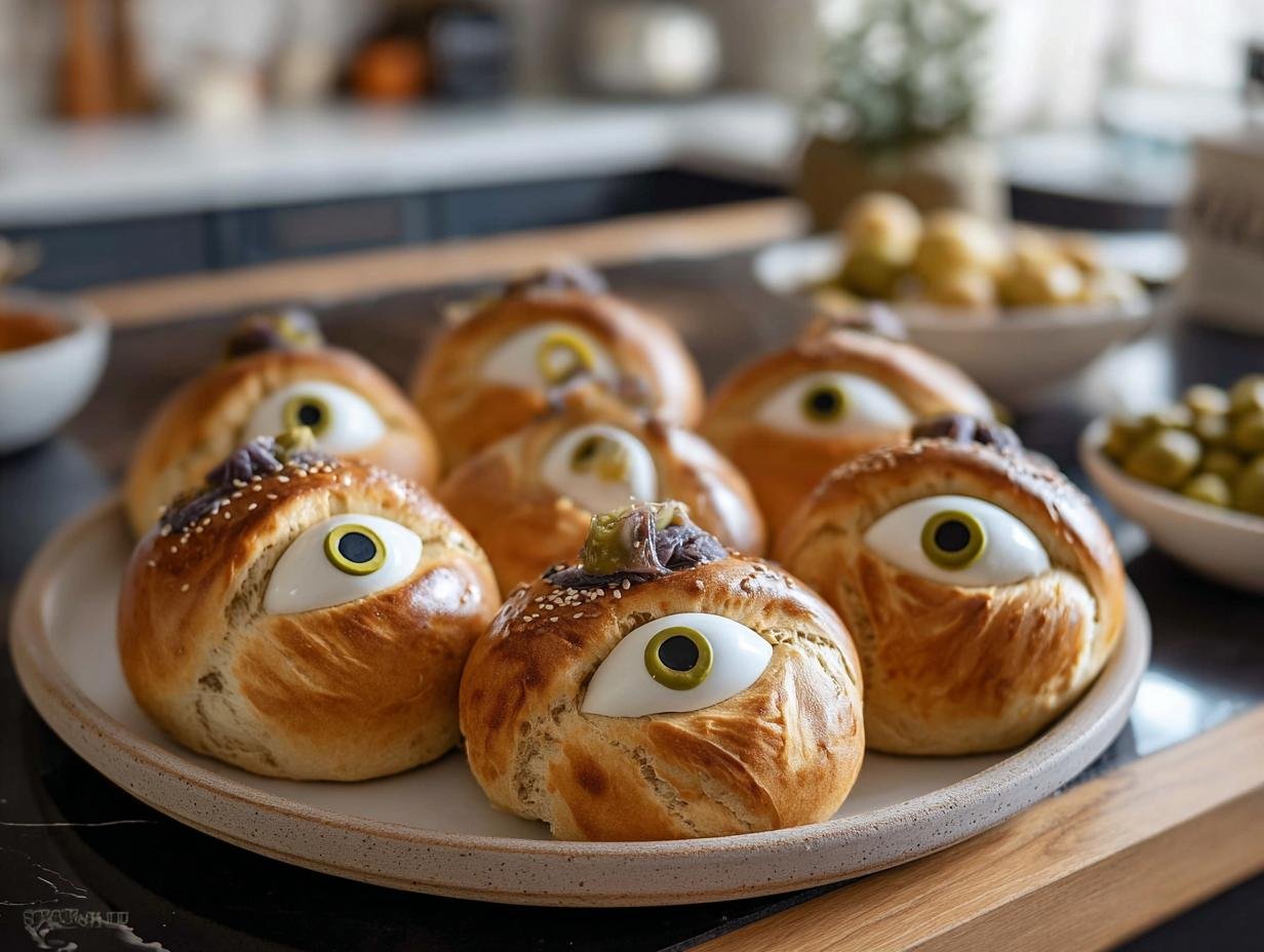 Monster Eyeball Buns Bread