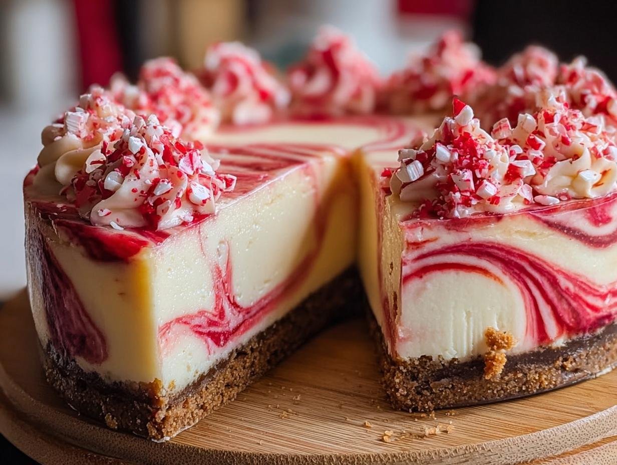 Incredible Peppermint Swirl Cheesecake Has 3 Secrets 2 Incredible Peppermint Swirl Cheesecake Has 3 Secrets - Peppermint Swirl Cheesecake Incredible - serving suggestion with toppings