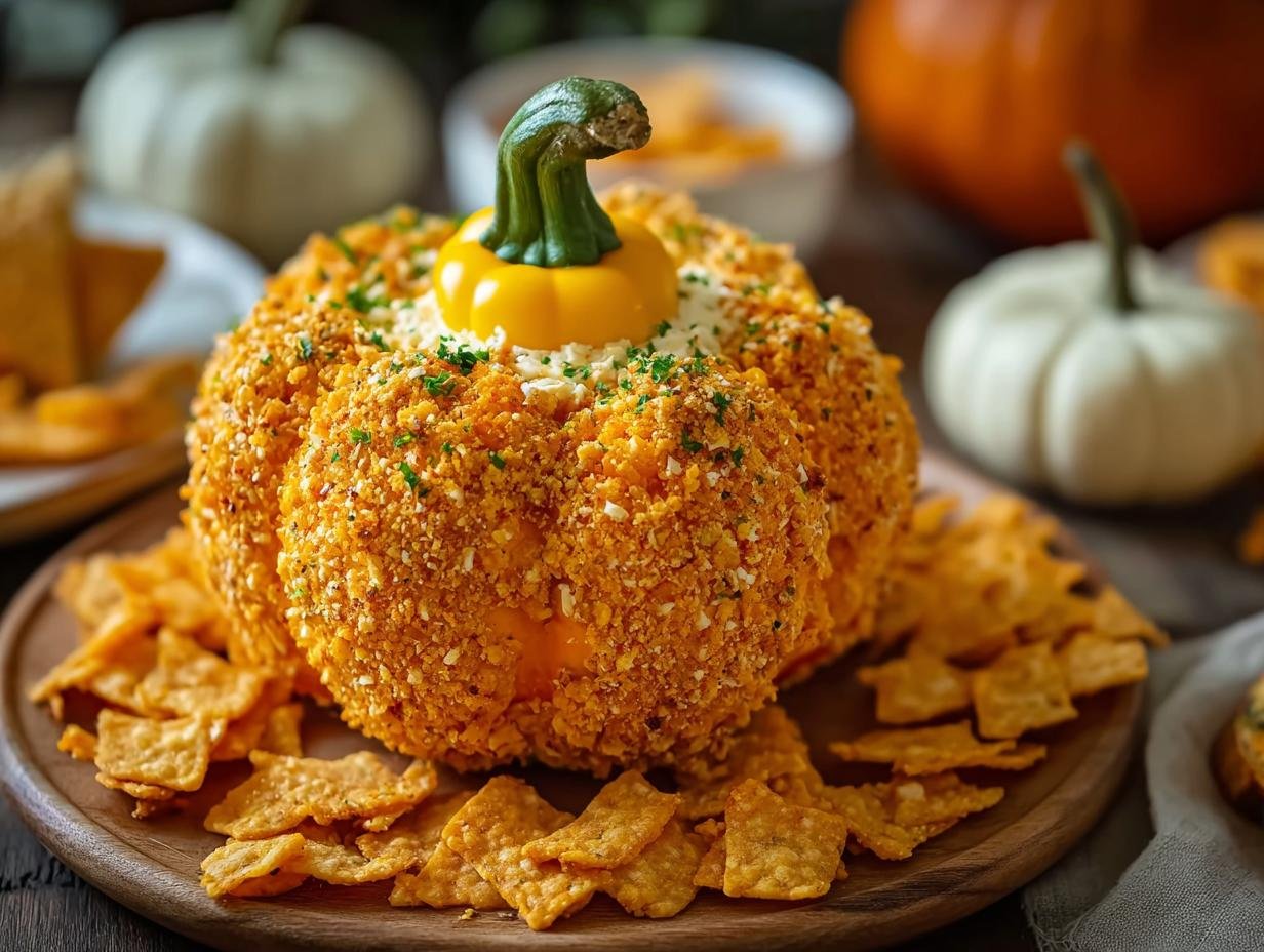 Pumpkin Shaped Cheese Ball: Your Perfect Fall Appetizer - Pumpkin Shaped Cheese Bal - additional detail