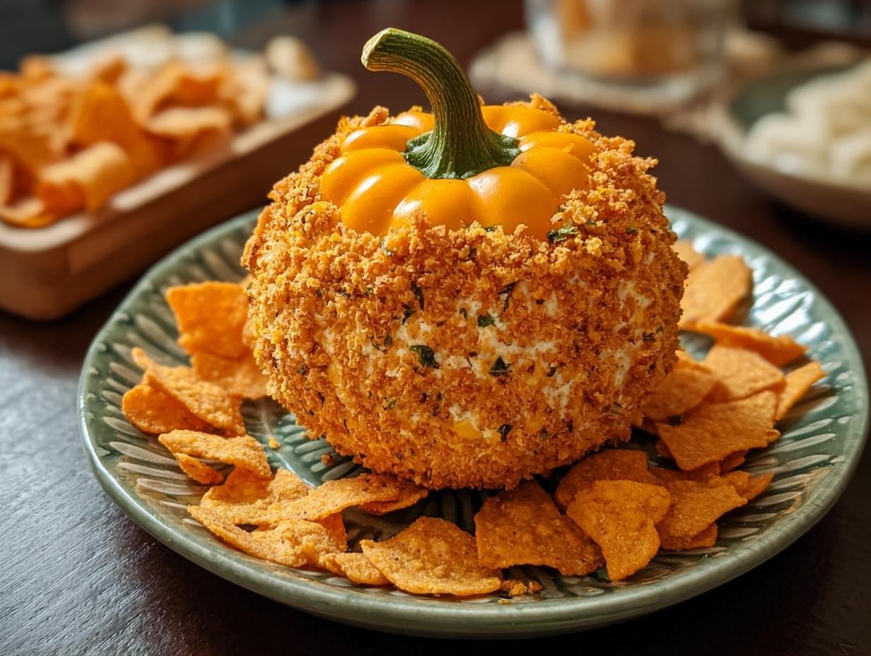 Pumpkin Shaped Cheese Bal