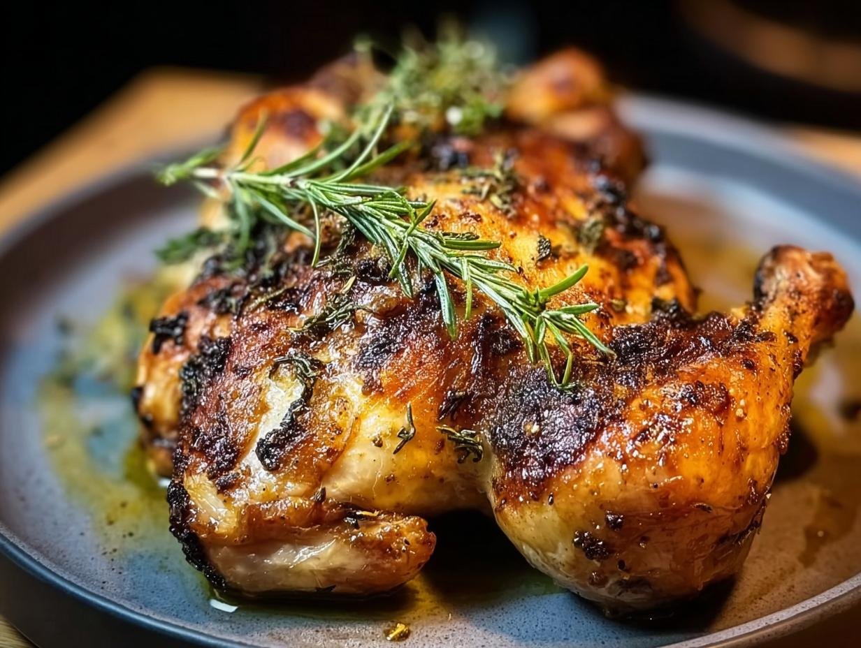 Roast Tarragon Chicken Crispy: 1 Amazing Recipe - Roast Tarragon Chicken Crispy - serving suggestion with vegetables