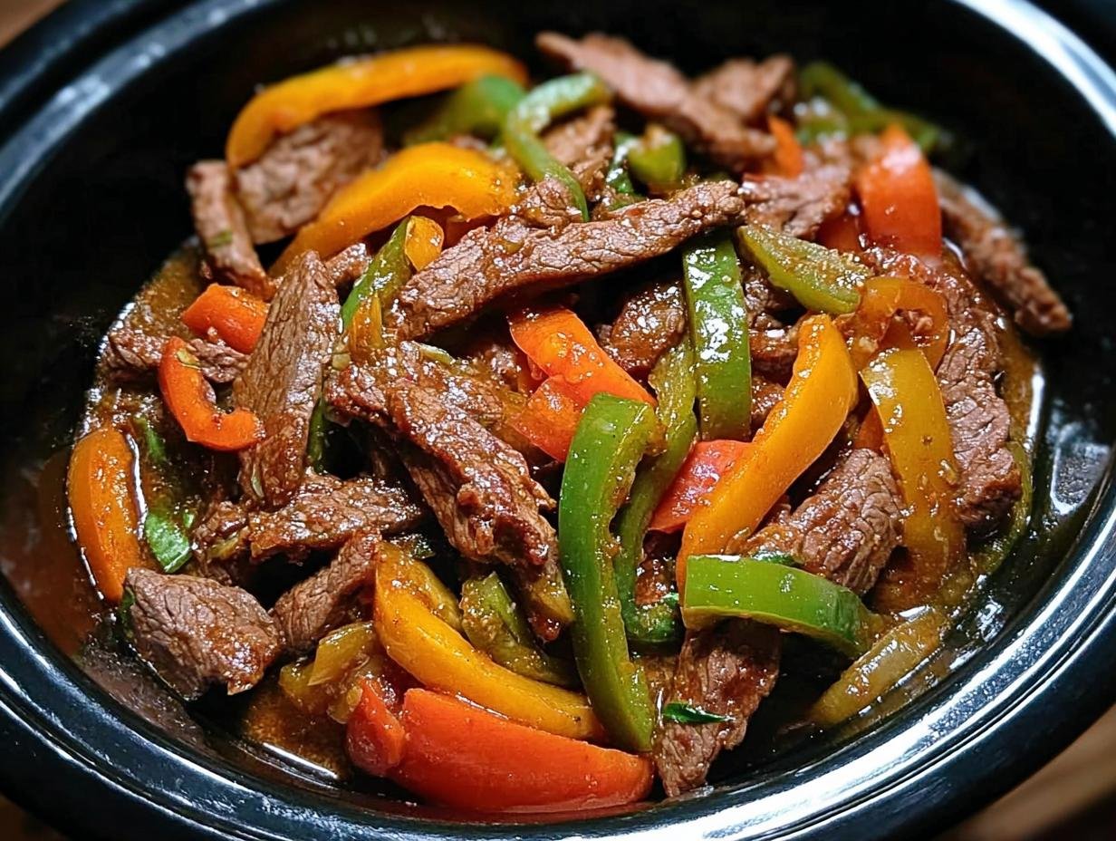 Slow Cooker Pepper Steak
