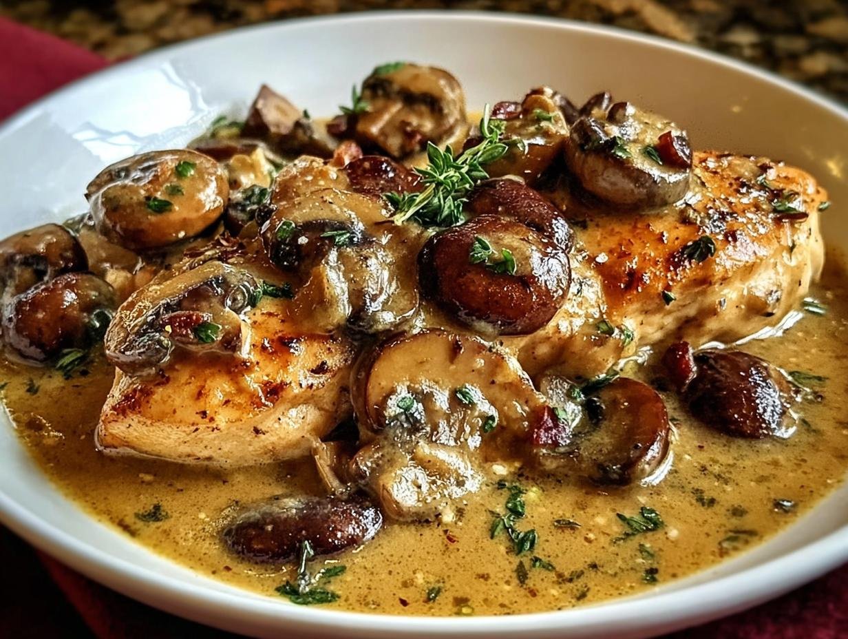 Smothered Chicken Mushroom Wine