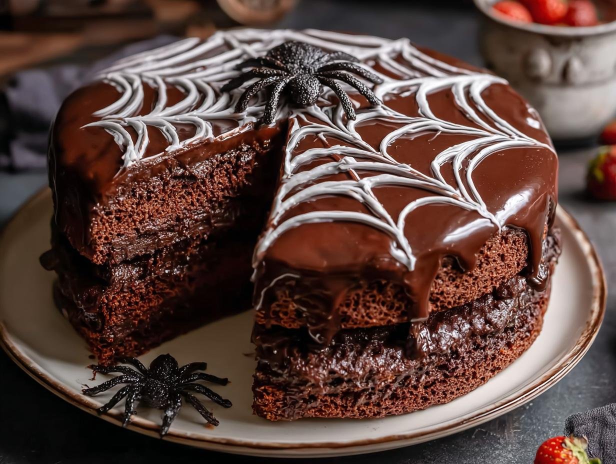 Spiderweb Chocolate Cake