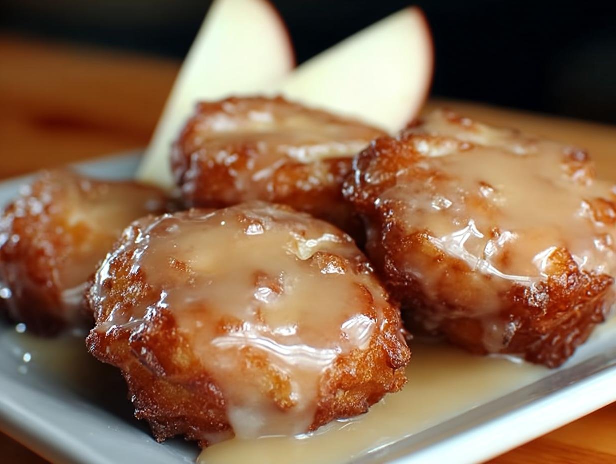 Warm Baked Apple Fritters ingredients laid out