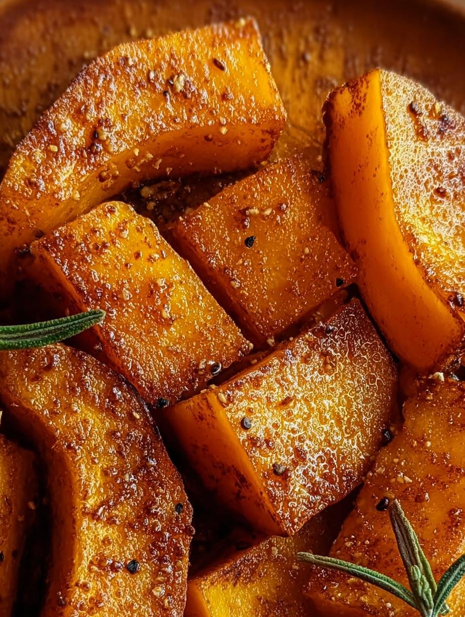 Brown Sugar Roasted Butternut: Simple Fall Flavor - Brown Sugar Roasted Butternut - close-up of caramelized cubes
