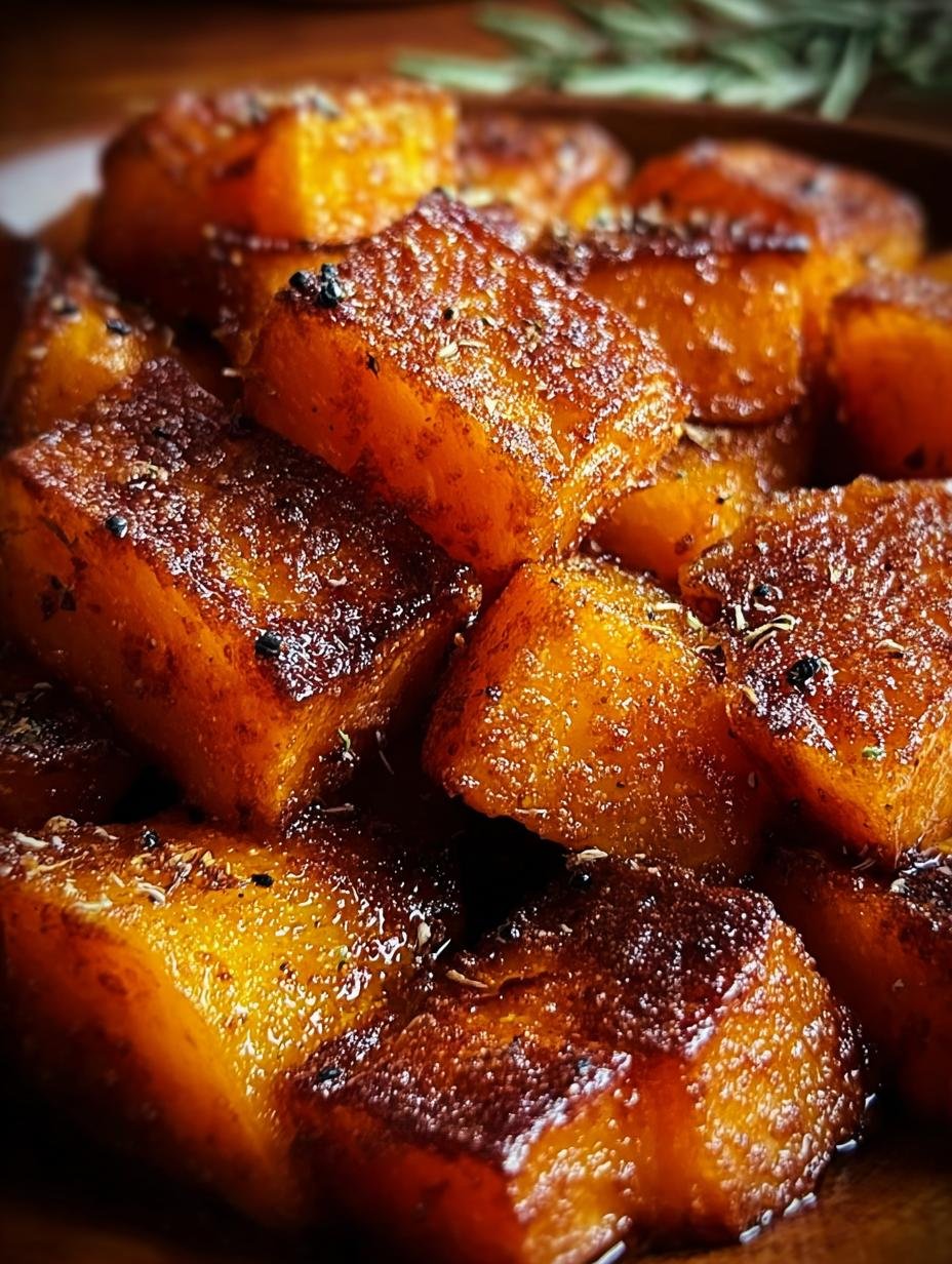 Brown Sugar Roasted Butternut: Simple Fall Flavor - Brown Sugar Roasted Butternut - baking sheet with caramelized squash
