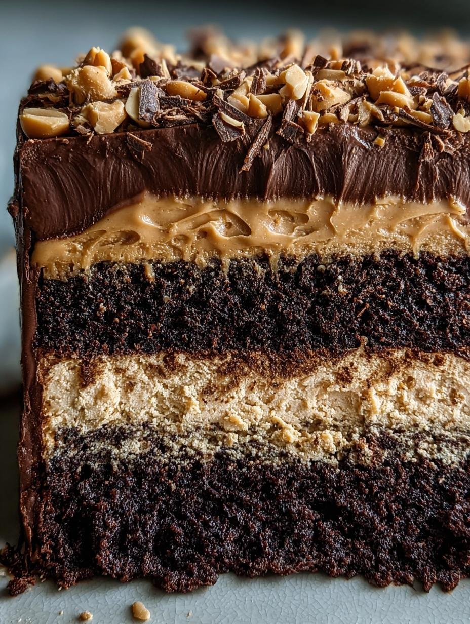 Decadent Chocolate Peanut Butter Cake Bliss 1 Decadent Chocolate Peanut Butter Cake Bliss - Chocolate Peanut Butter Cake - additional detail
