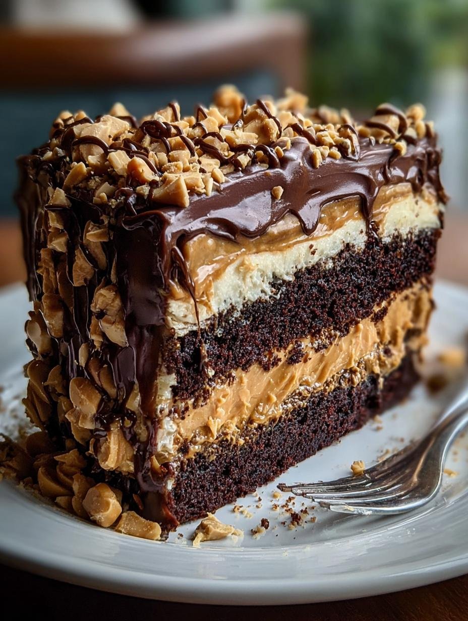 Decadent Chocolate Peanut Butter Cake Bliss 2 Decadent Chocolate Peanut Butter Cake Bliss - Chocolate Peanut Butter Cake - additional detail