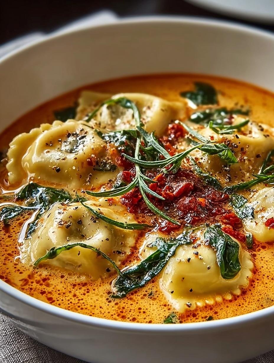 Creamy Tuscan Ravioli Soup: 7 Steps to Comforting Bliss 2 Creamy Tuscan Ravioli Soup: 7 Steps to Comforting Bliss - Creamy Tuscan Ravioli Soup - additional detail