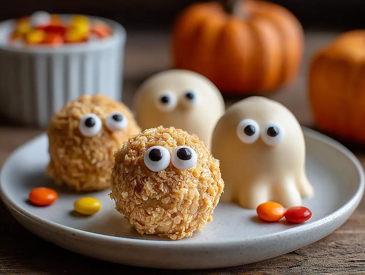 Ghostly Peanut Butter Balls