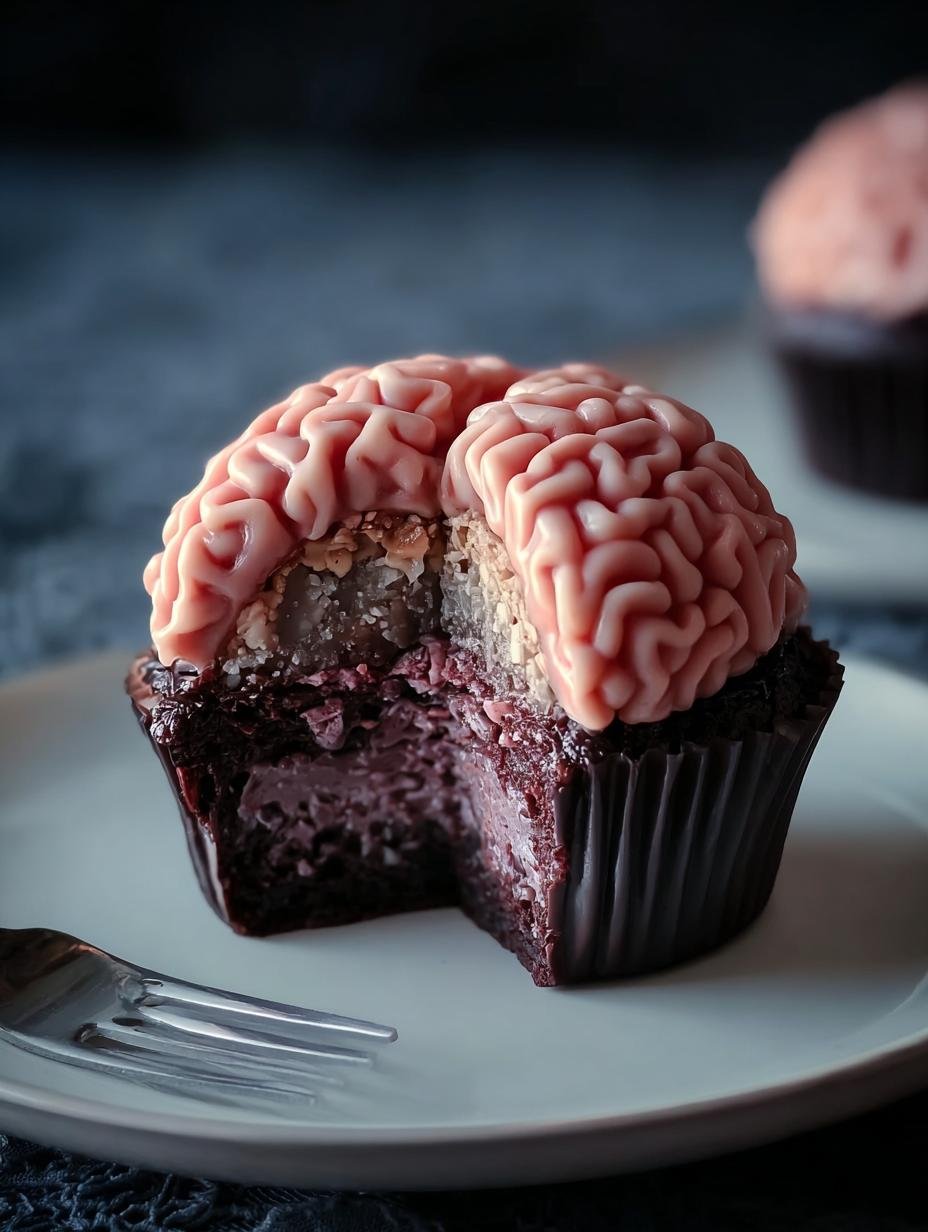 Halloween Brain Cupcakes: Gruesome & Easy Treats - Halloween Brain Cupcake - main visual representation