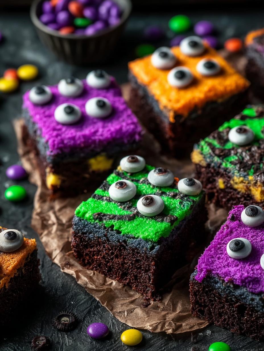 Spooky Halloween Monster Brownies - Halloween Monster Brownies - additional detail